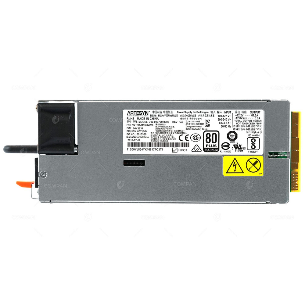 00YJ904 LENOVO IBM POWER SUPPLY 750W 80 PLUS PLATINUM AC